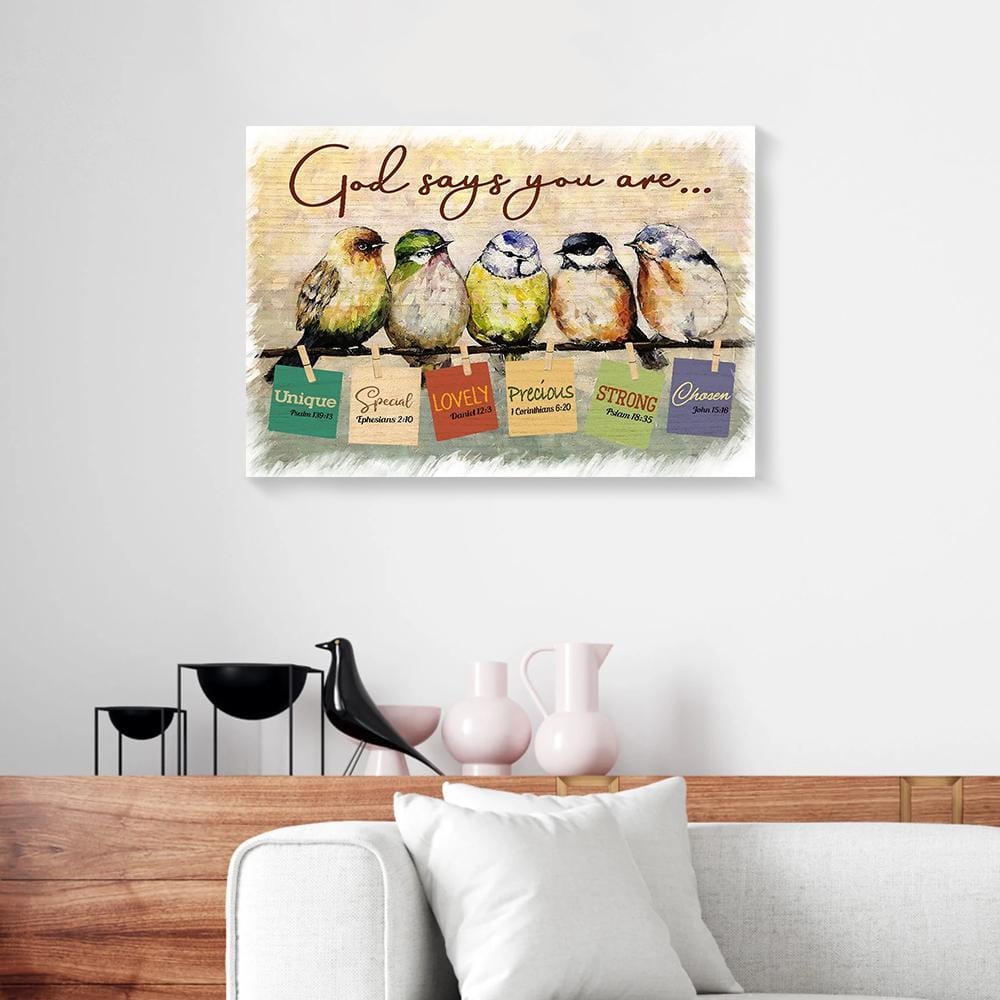 Canvas Wall Art God Says You Are Unique Special Lovely Sparrow Canvas Home Decor Canvas