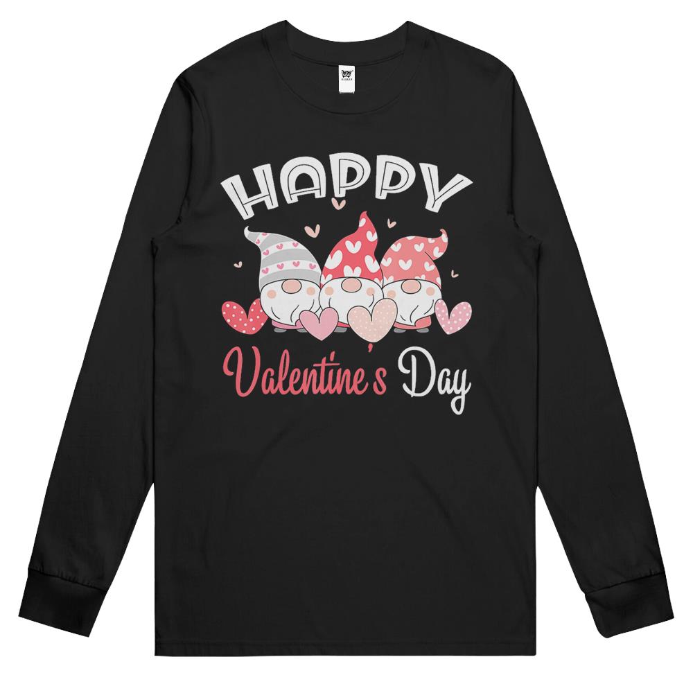 Happy Valentine’S Day Gnome Heart For Women Men Couples Long Sleeve T Shirts