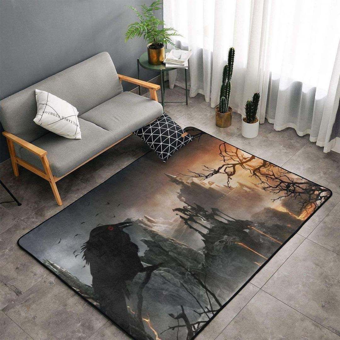 Halloween Castle Crow Rug