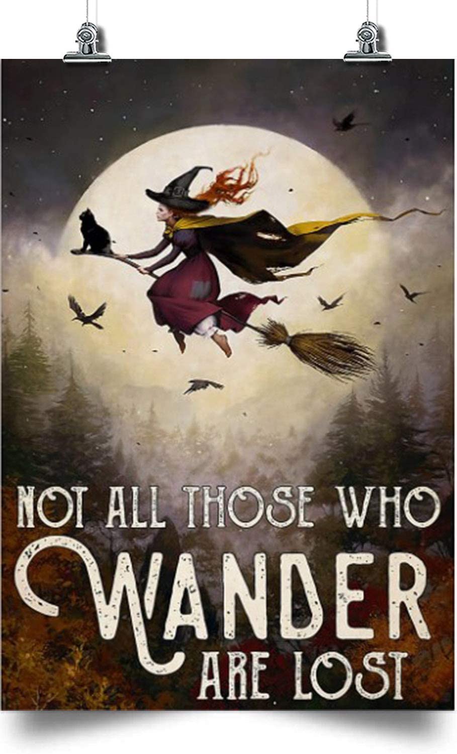 Witch Vertical Poster-Not All Those Who Wander Are Lost-Home Decoration Poster, Wall Poster, Home And Room Decoration, Gifts For Friends And Relatives, Souvenirs.