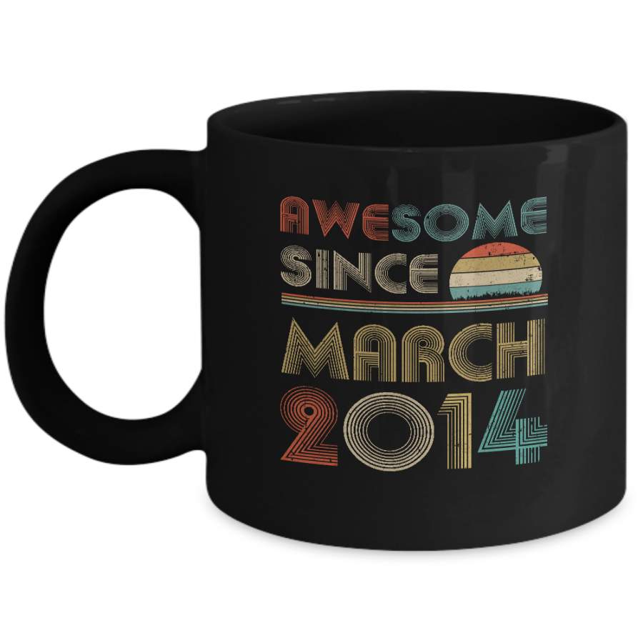 Awesome Since March 2014 Vintage 6th Birthday Gifts Mug