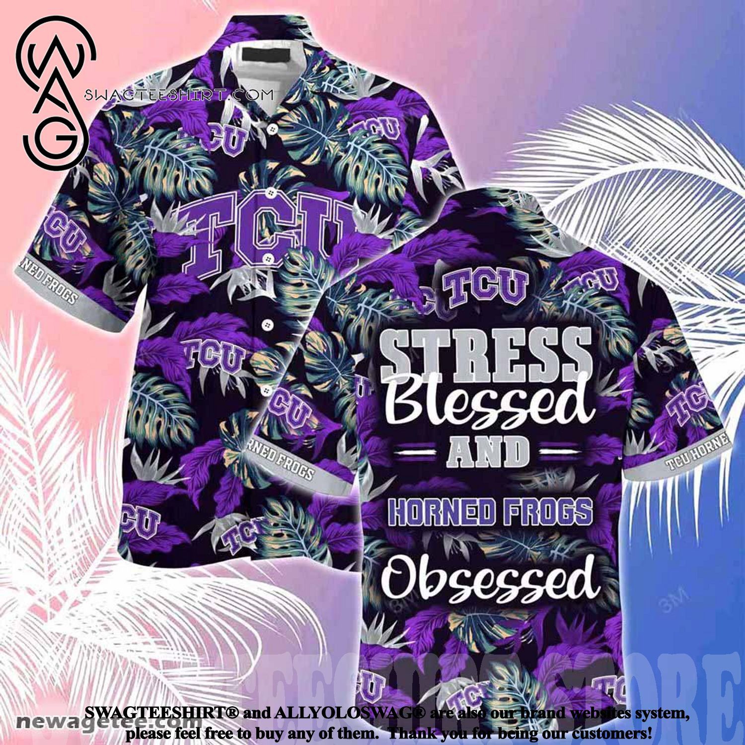 NCCA Tcu Horned Frogs Blessed Obsessed Hawaiian Shirt