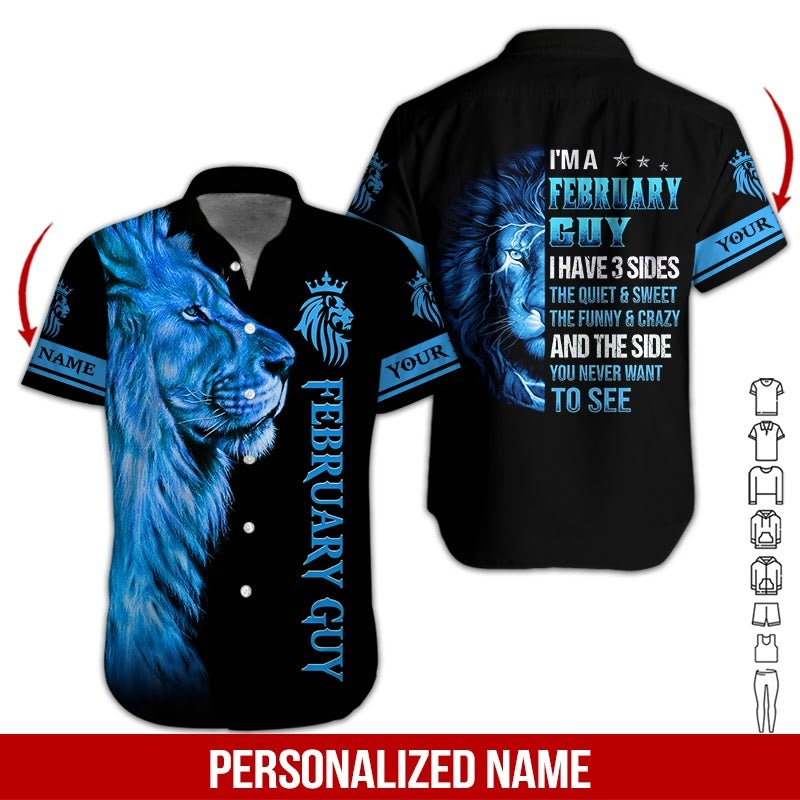 February Guy Custom Name Hawaii Shirt For Men Women Adult Ha34492