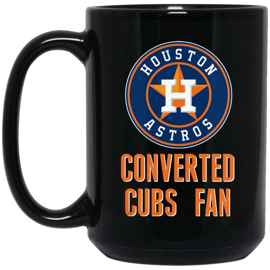 Custom Personalized Houston Astros Logo Orange-White Converted Cubs Fan BM15OZ 15 oz. Black Mug