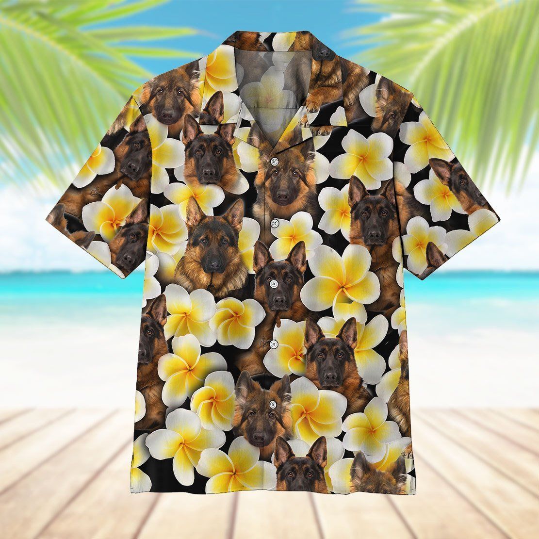 Plumeria German Shepherd Hawaii Shirt For Men Women Adult Ha4110