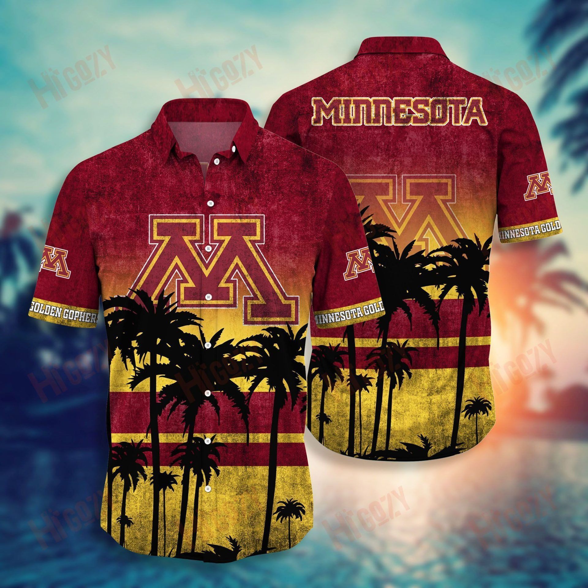 NCCA Minnesota Golden Gophers Coconut Tree Trendy Hawaiian Shirt Aloha Shirt