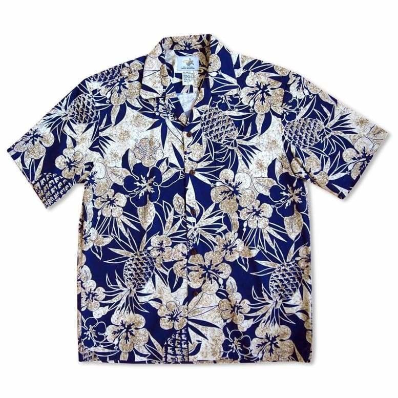 Sweet Pineapple Blue Hawaii Cotton Shirt Ha82223