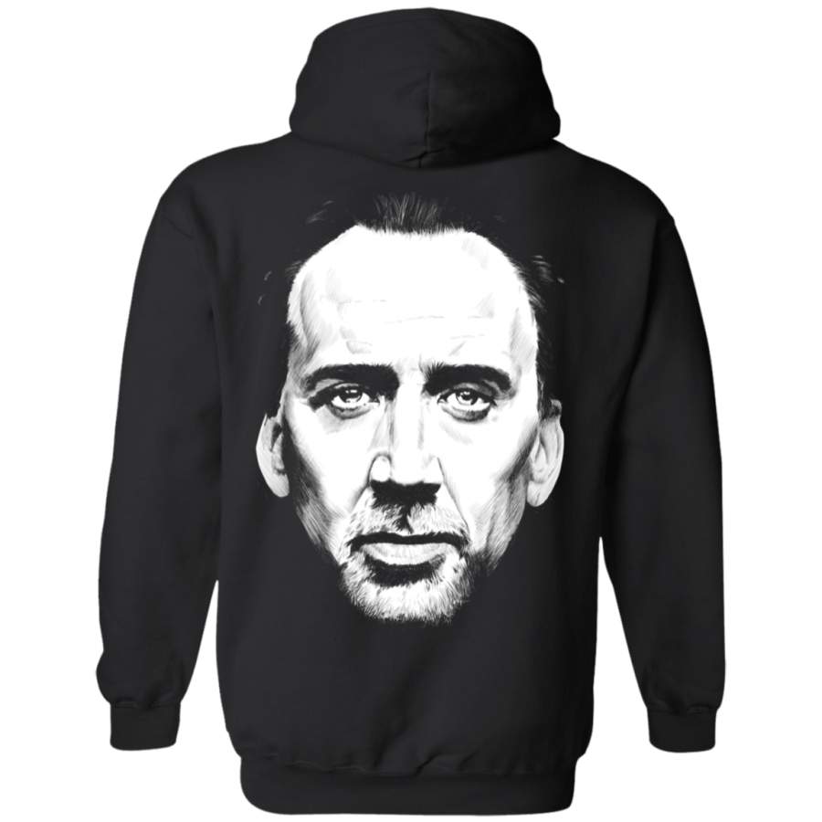 Nicolas Cage Face Back print Pullover Hoodie