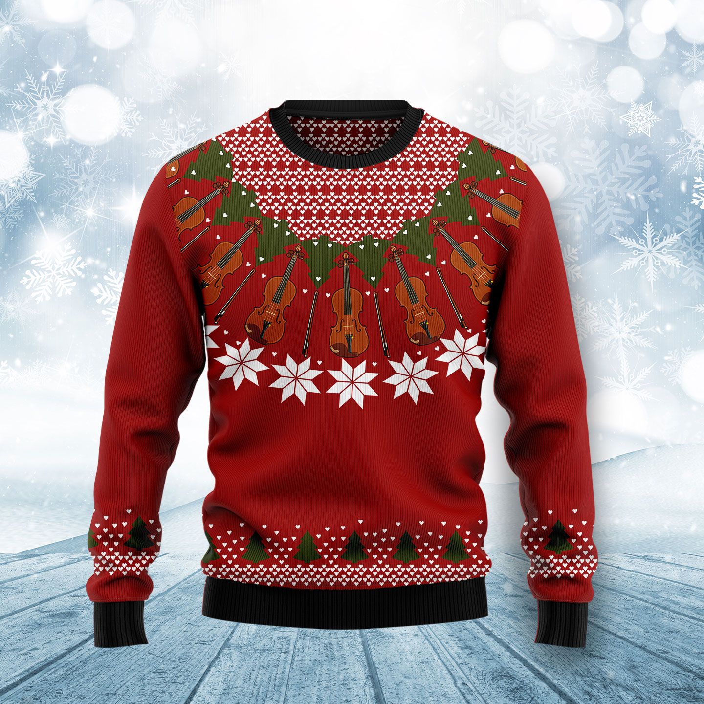 Violin Lover Ugly Christmas Sweater | For Men & Women | Adult | Us3944