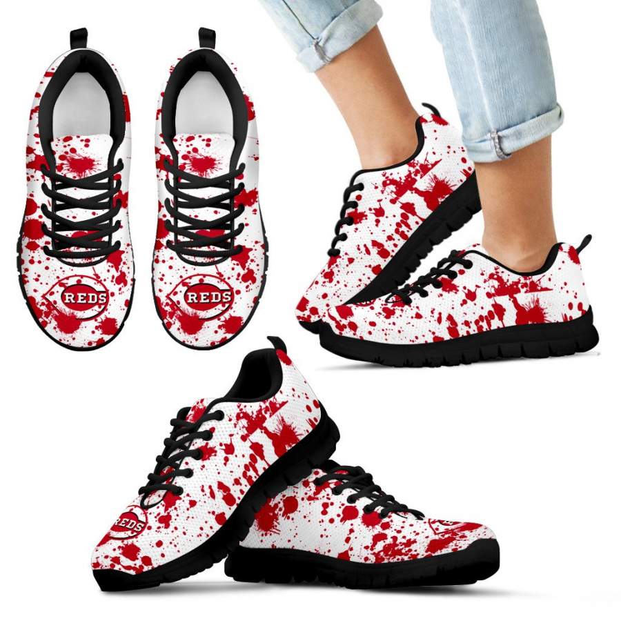 Splatters Watercolor Cincinnati Reds Sneakers