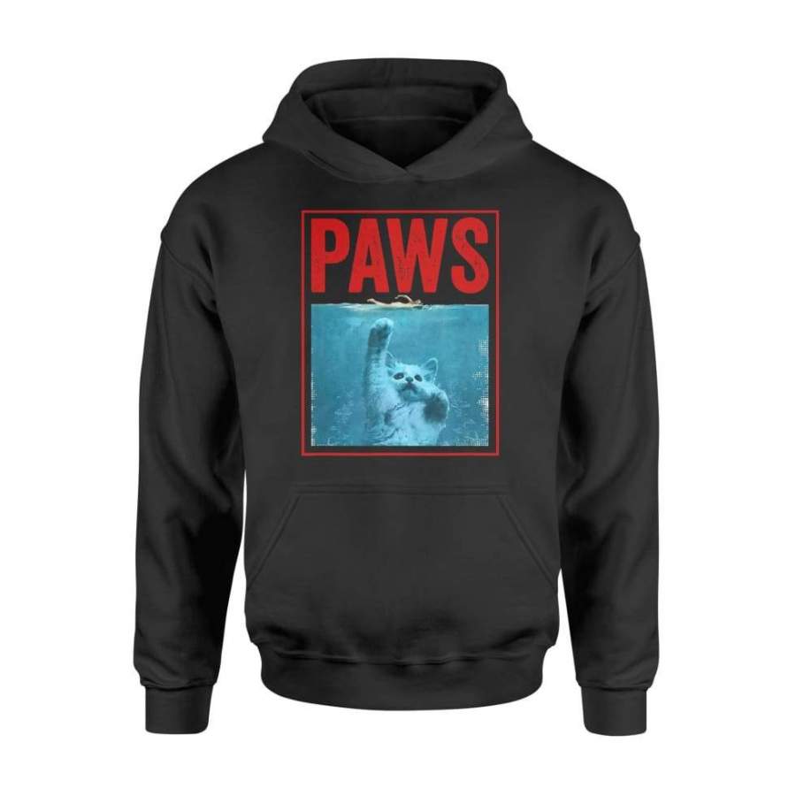 PAWS Funny Cat Kitten For Shark And Cat Lovers – Standard Hoodie