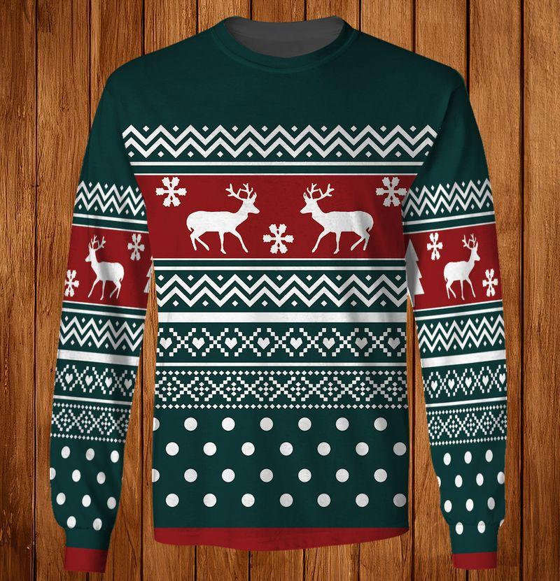 Reindeers Christmas Pattern For Christmas Holiday 3D Sweatshirt