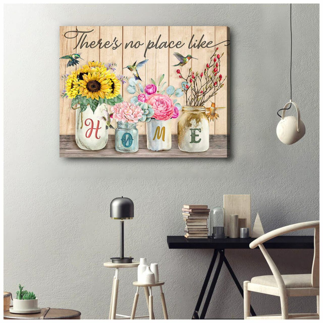 Hummingbird Flowers Canvas And Poster, Wall Decor, Canvas Instructure Wall Art