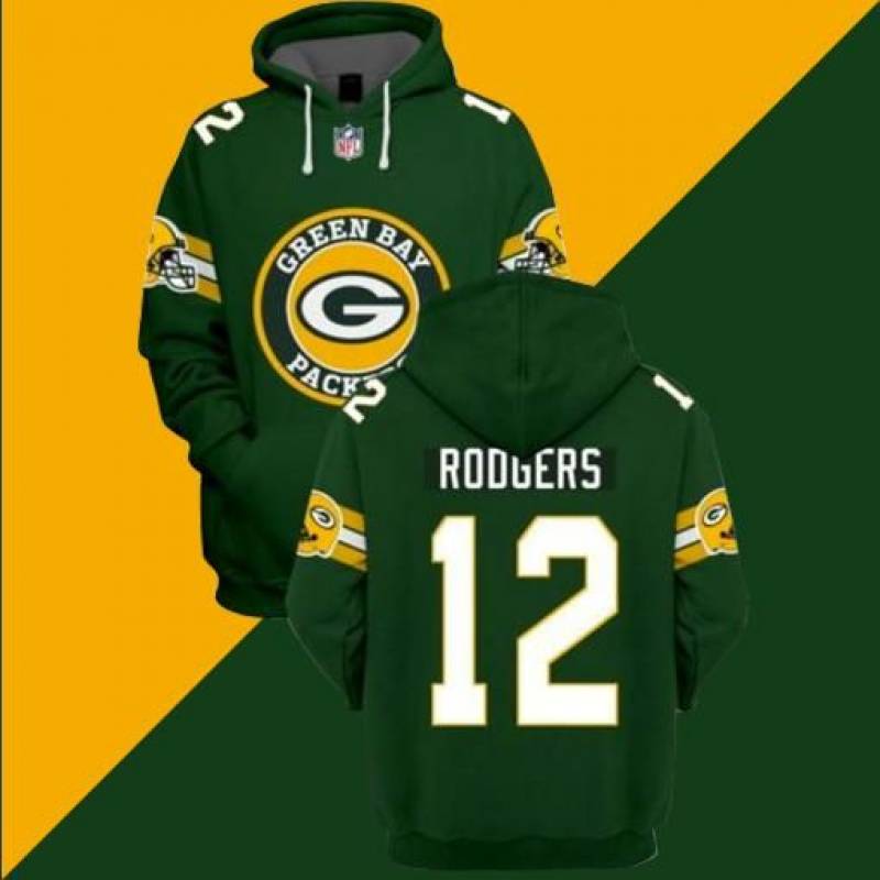 Green Bay Packers Aaron Rodgers 12 All Over Print Hoodie S-5Xl