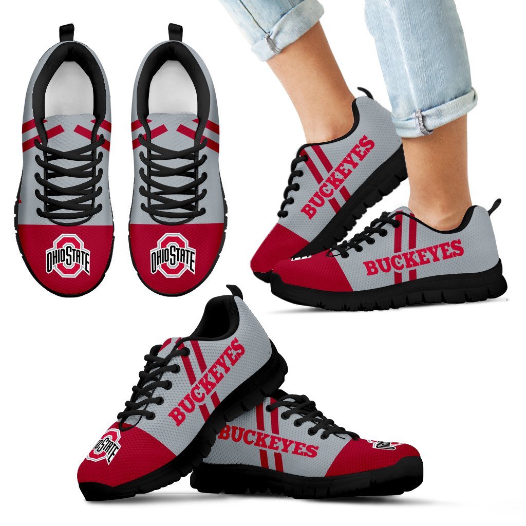 Colorful Line Stripe Ohio State Buckeyes Sneakers