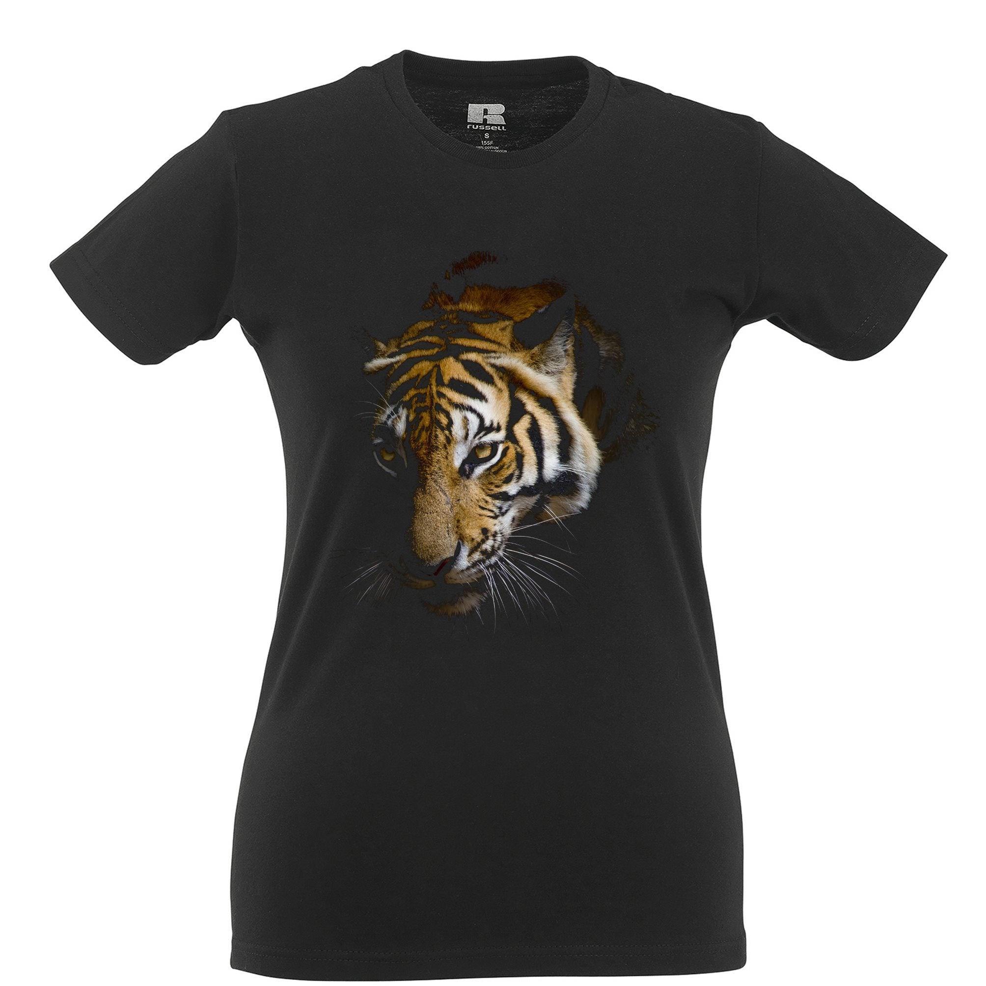 Tiger Womens TShirt Photographic Animal Head