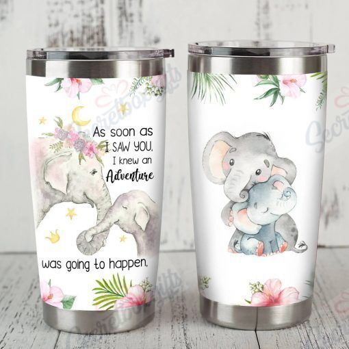 Personalized Elephant As Soon As I Saw You Am1010061Cl Stainless Steel Tumbler Travel Customize Name, Text, Number, Image