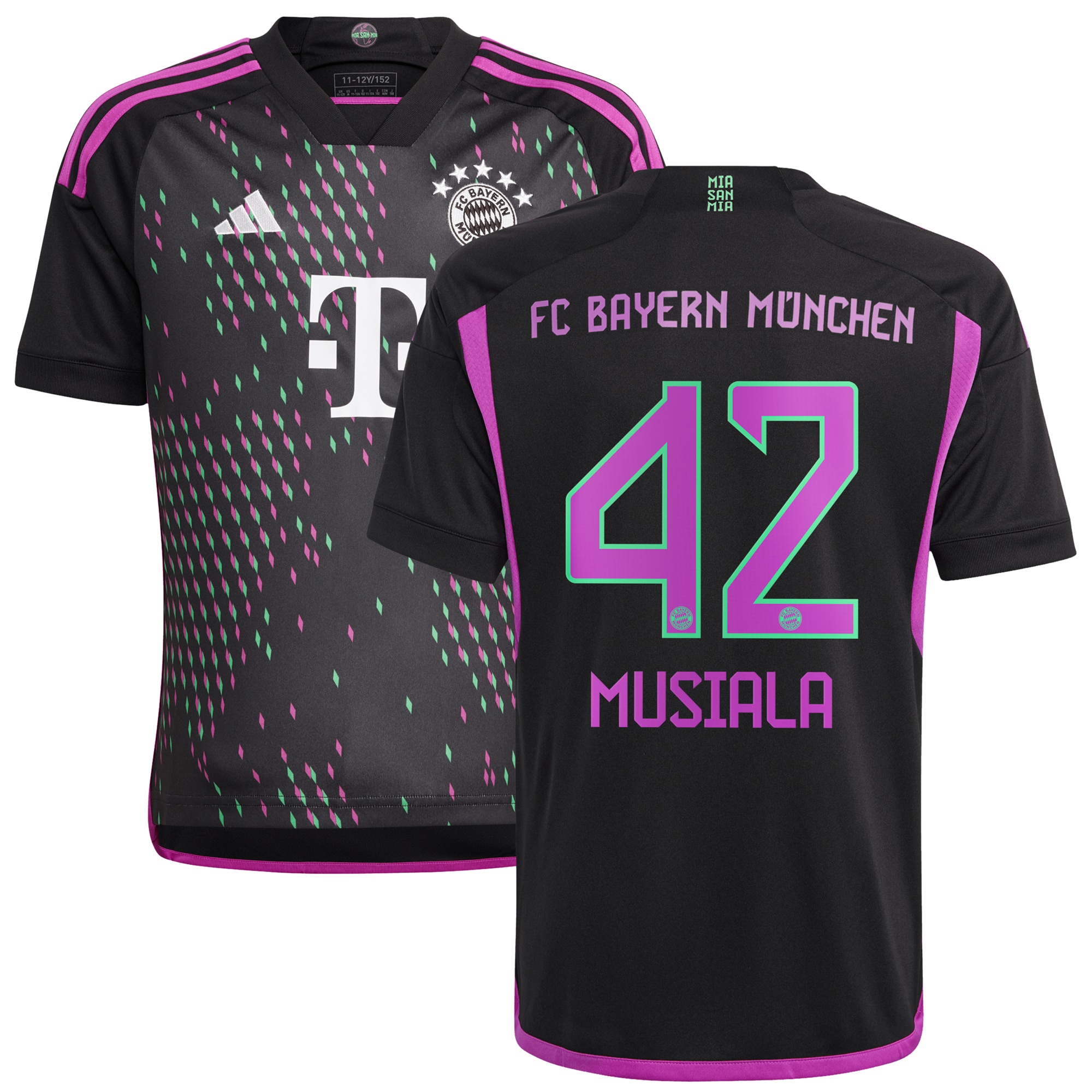 Jamal Musiala Bayern Munich Youth 2023/24 Away Replica Player Jersey – Black