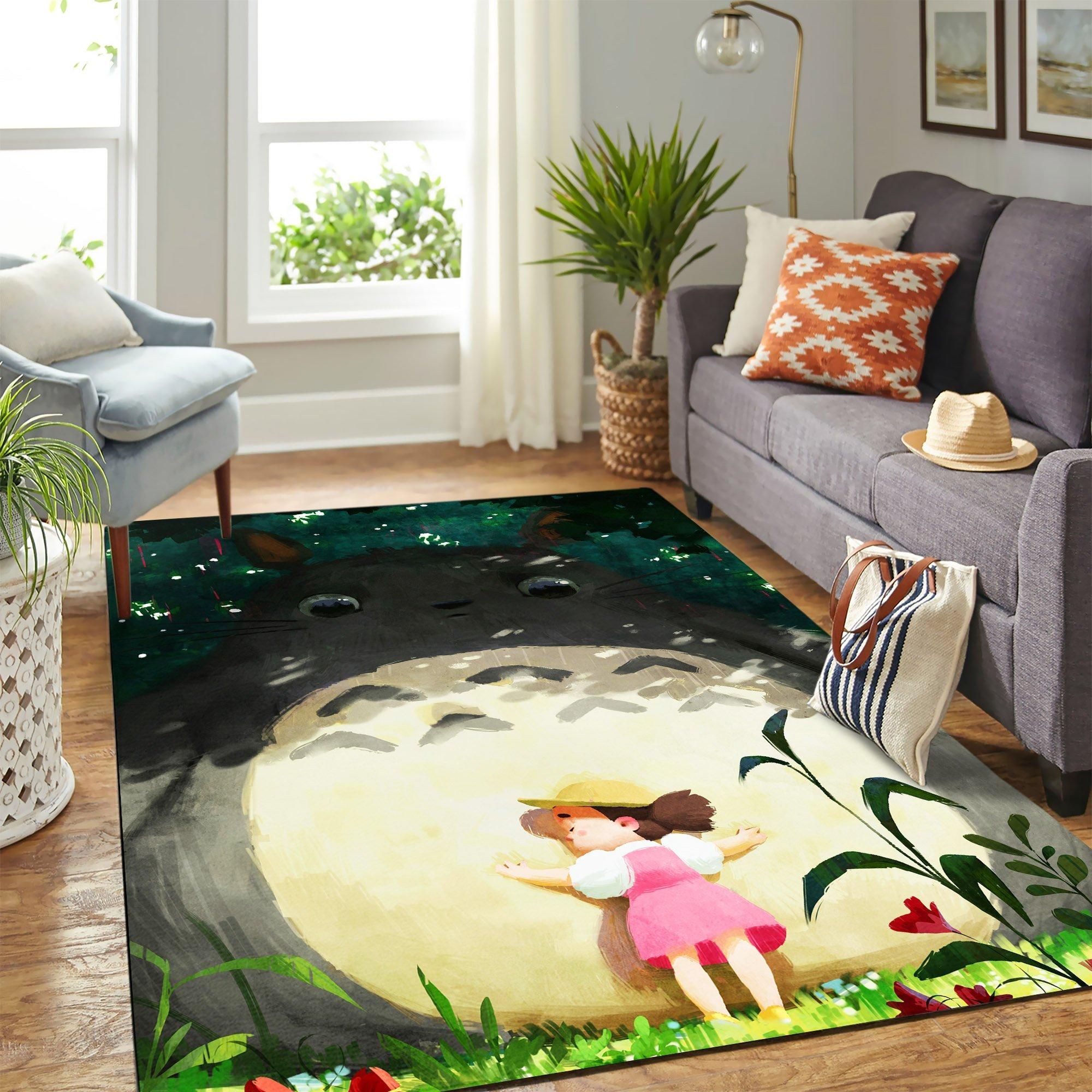 Totoro Hug Area Rug Geeky Carpet – home decor – Bedroom Living Room decor