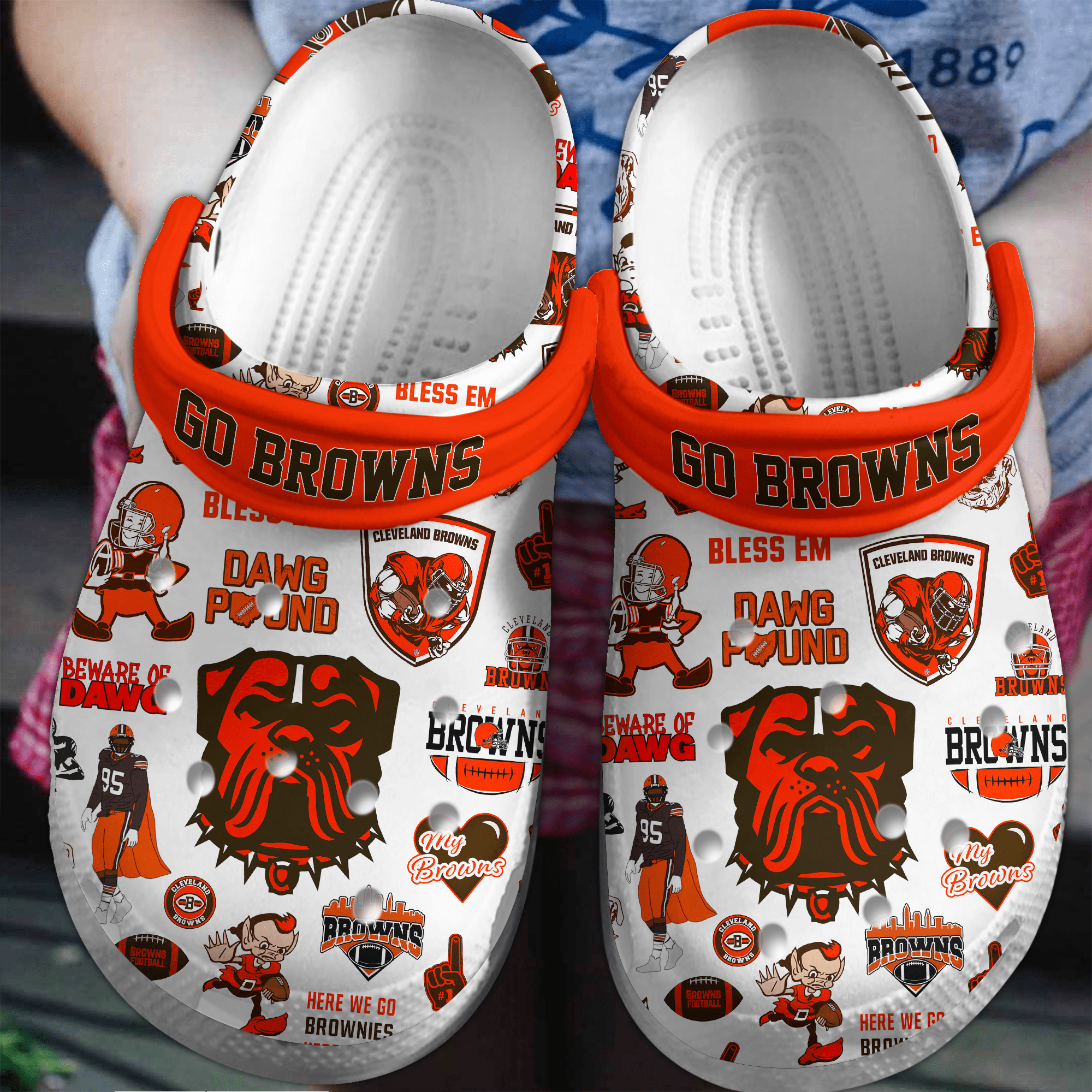 Cleveland Browns NFL Sport Crocs Crocband Clogs Shoes Comfortable For Men Women and Kids 5