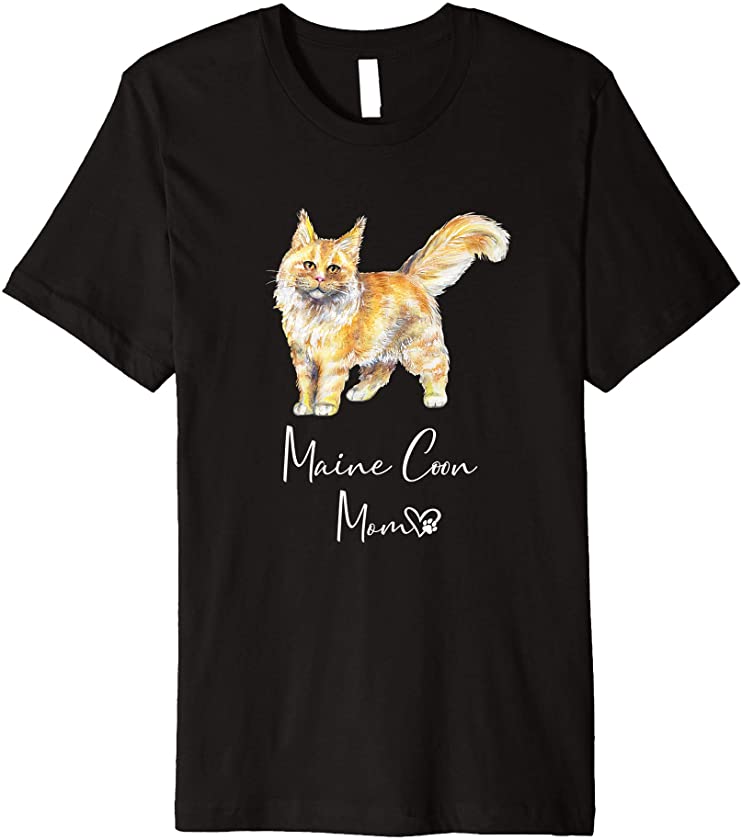 MAINE COON Mom Cute Cat Mother Kitten Girl Gift Premium T-Shirt