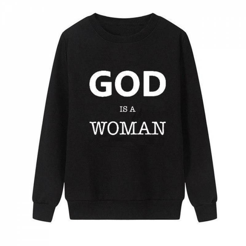 Vsenfo Ariana Grande God Is A Woman Crewneck Sweatshirt Women Hoodies Merch Merchandise Long Sleeve Autumn Pullover Hoodie