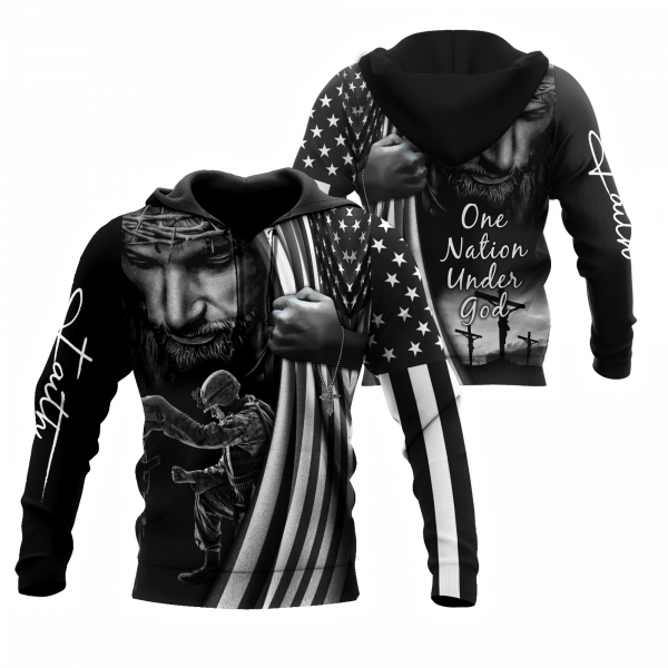 Us Veteran One Nation Under God 3D All Over Printed Shirts Ta09162002