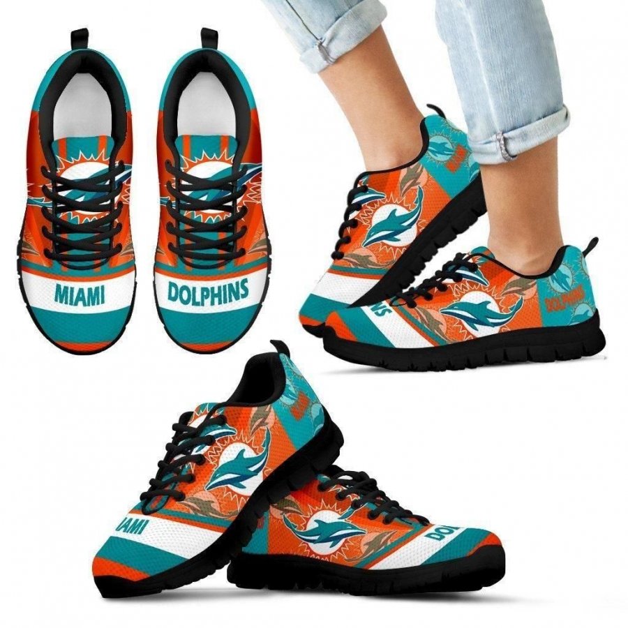 Three Impressing Point Of Logo Miami Dolphins Sneakers #725