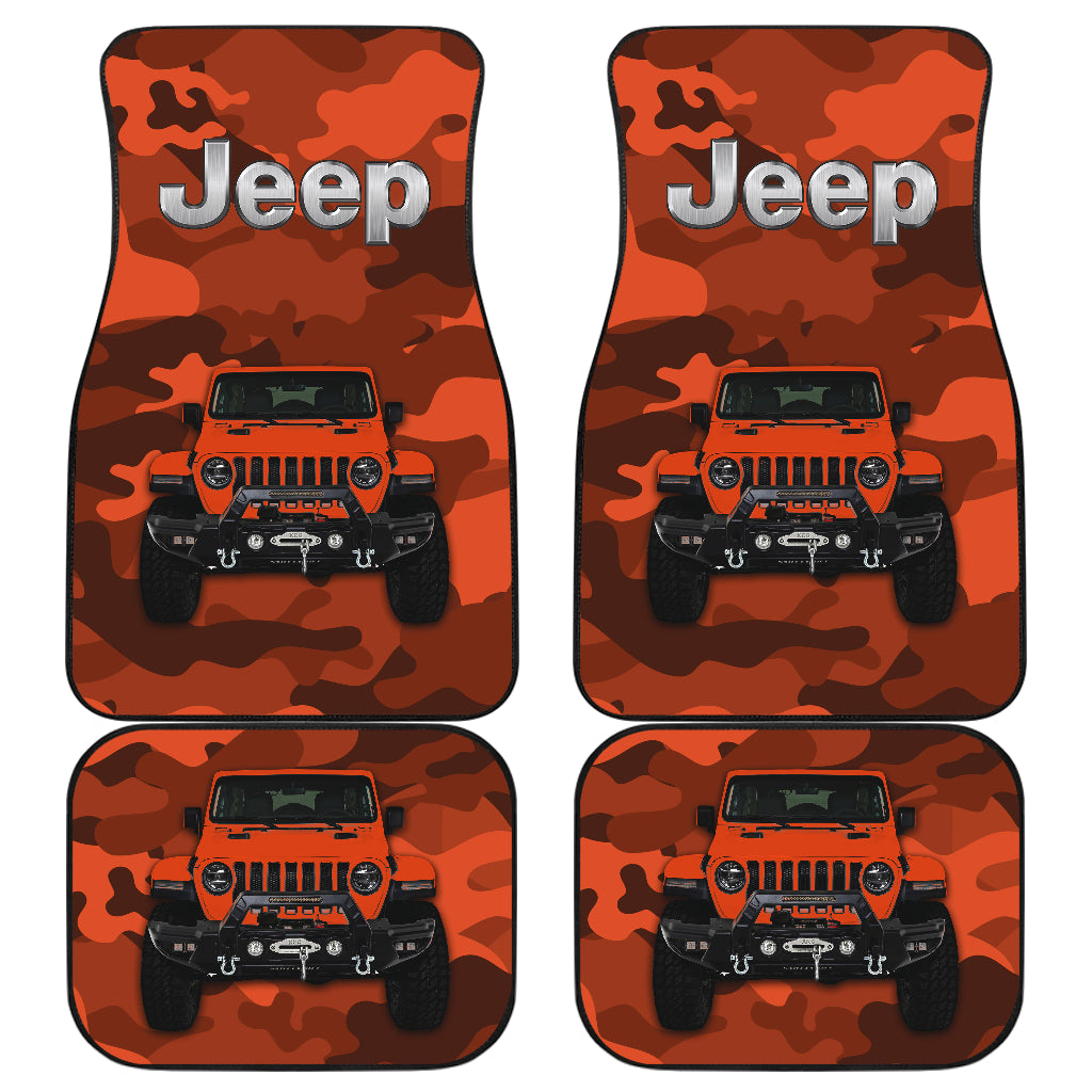 Orange Jeep Camouflage Car Floor Mats Car Accessories