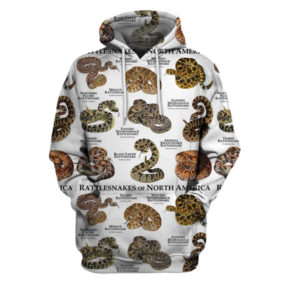 3D All Over Print Rattle Snakes Hoodie