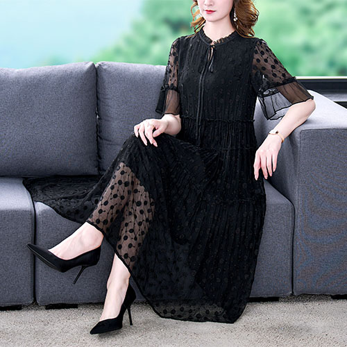 Women Black Korean Vintage Hepburn Dress Summer Natural Silk Fashion Light Casual Dress 2022 New Elegant Bodycon Party Vestidos alx