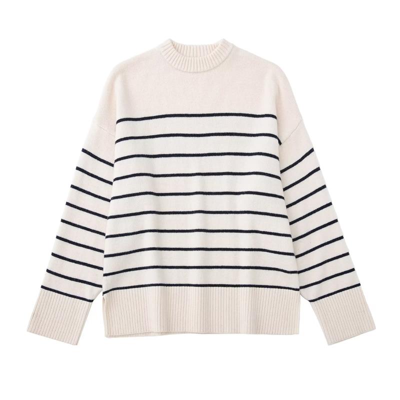 Sweater Knitted 2022 New Autumn Winter Warm Cotton Women Sweater Knitted Pullover Fashion Striped Youth Street Pullover Sweater alx