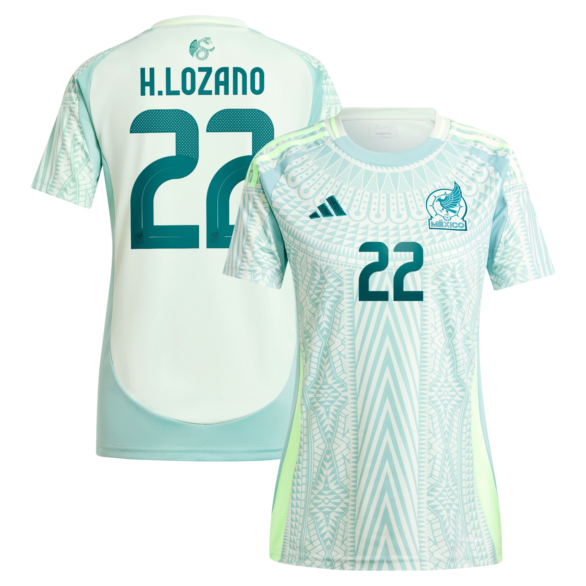 Hirving Lozano Mexico National Team Women's 2024 Away Replica Player Jersey – Green