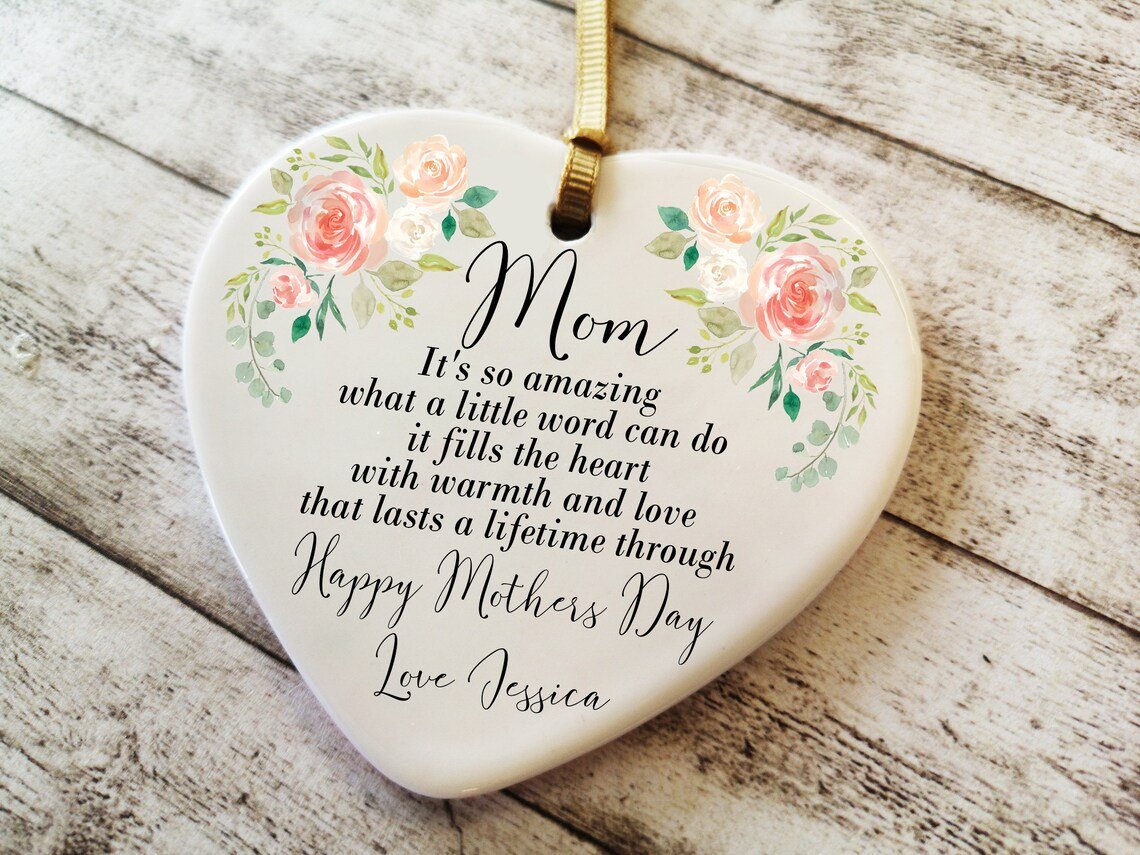 Personalised Mom Mum Mothers Day Floral Ornament Gift Lovers