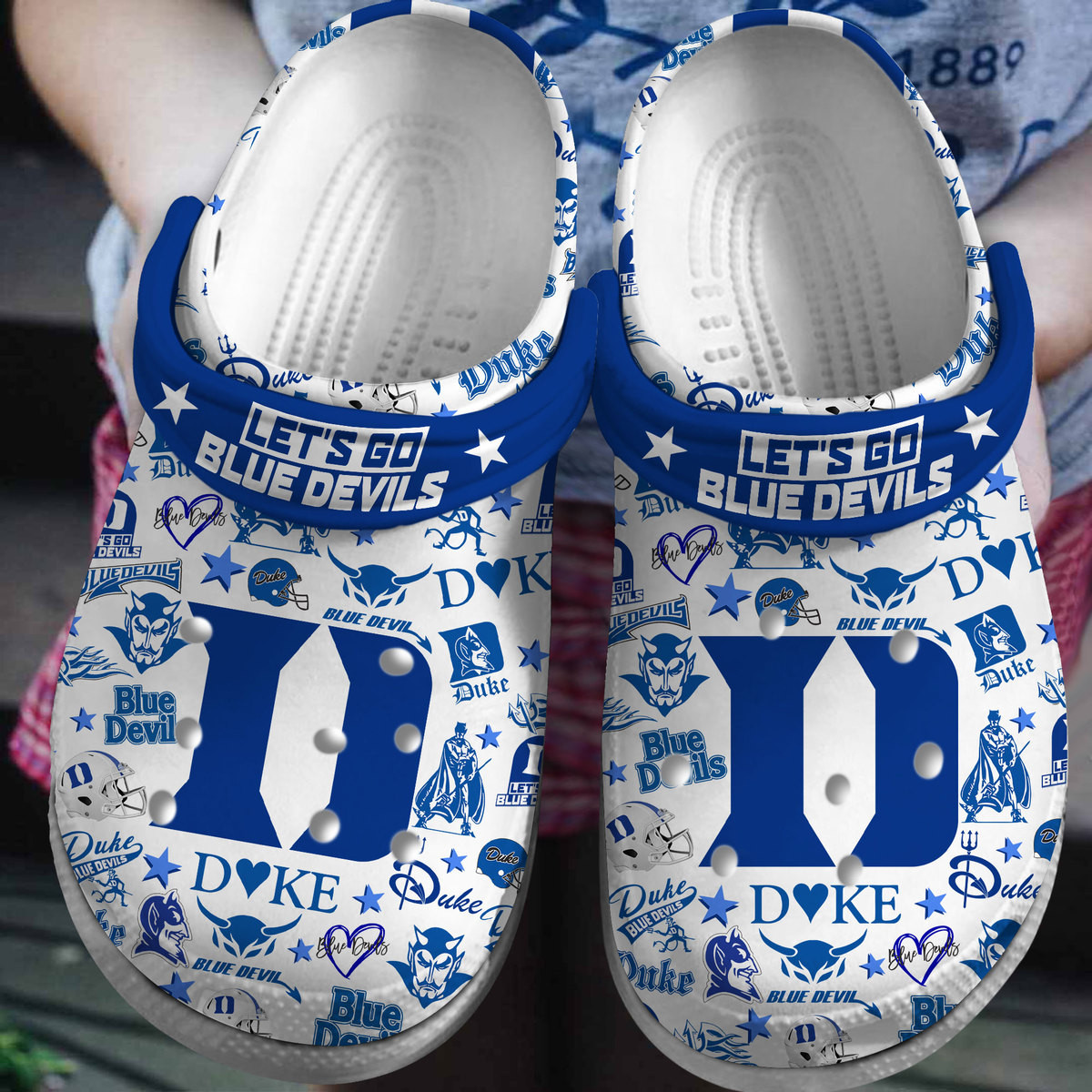 Duke Blue Devils NCAA Sport Crocs Crocband Clogs Shoes Comfortable For Men Women and Kids 2