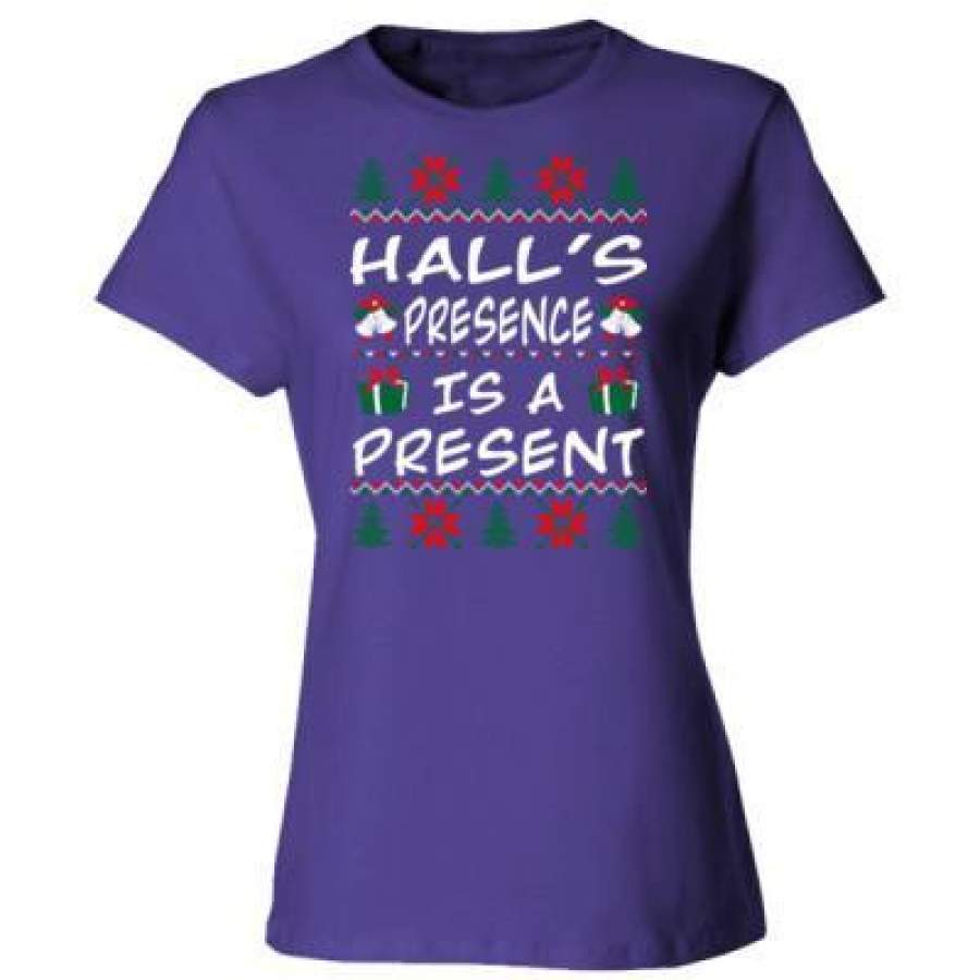 AGR Halls Presence Is A Present – Ladies’ Cotton T-Shirt