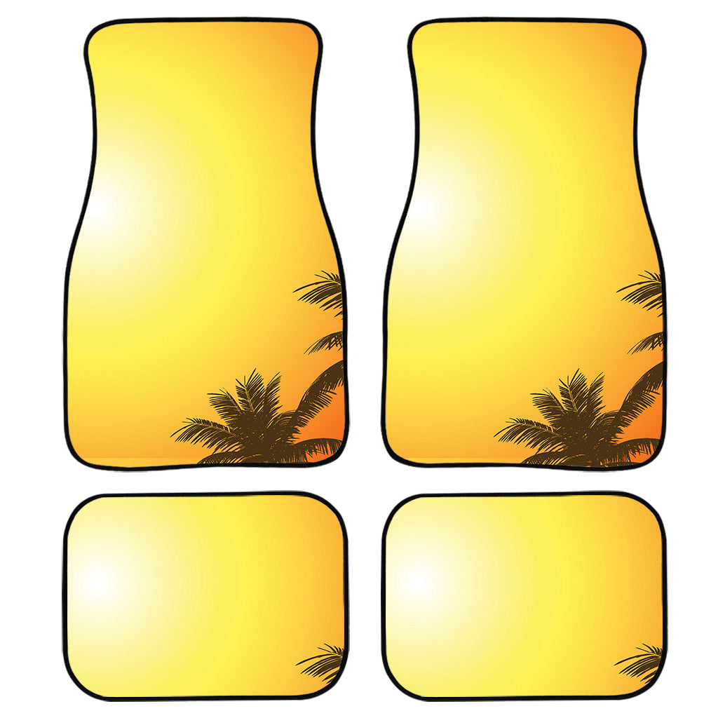 Tropical Beach Sunset Print Front And Back Car Floor Mats, Front Car Mat