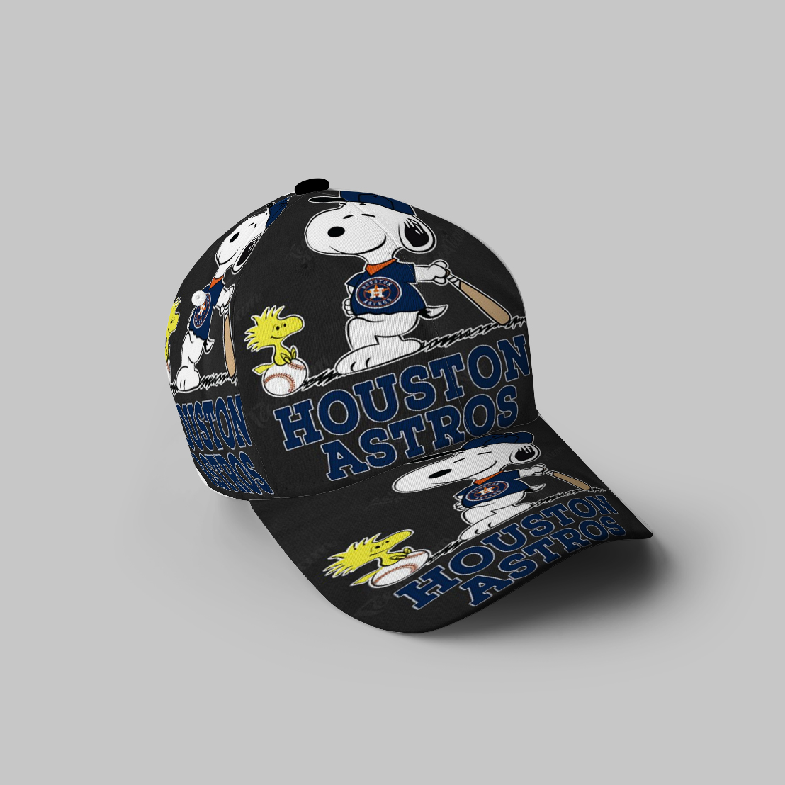 Houston Astros Snoopy And Woodstock 3D Printing Baseball Cap Classic Hat