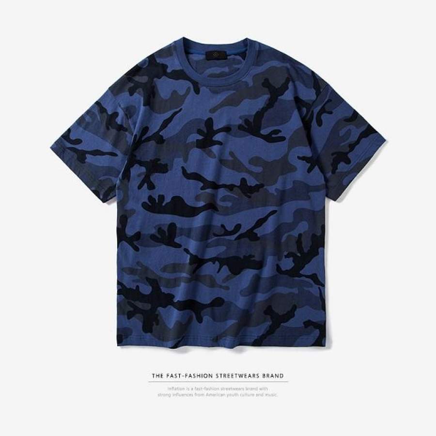 Spring Summer Collection Custom Fabric Camouflage Men Tshirt Streetwear Camo Tee Hip Hop Fashion Mens T-Shirt