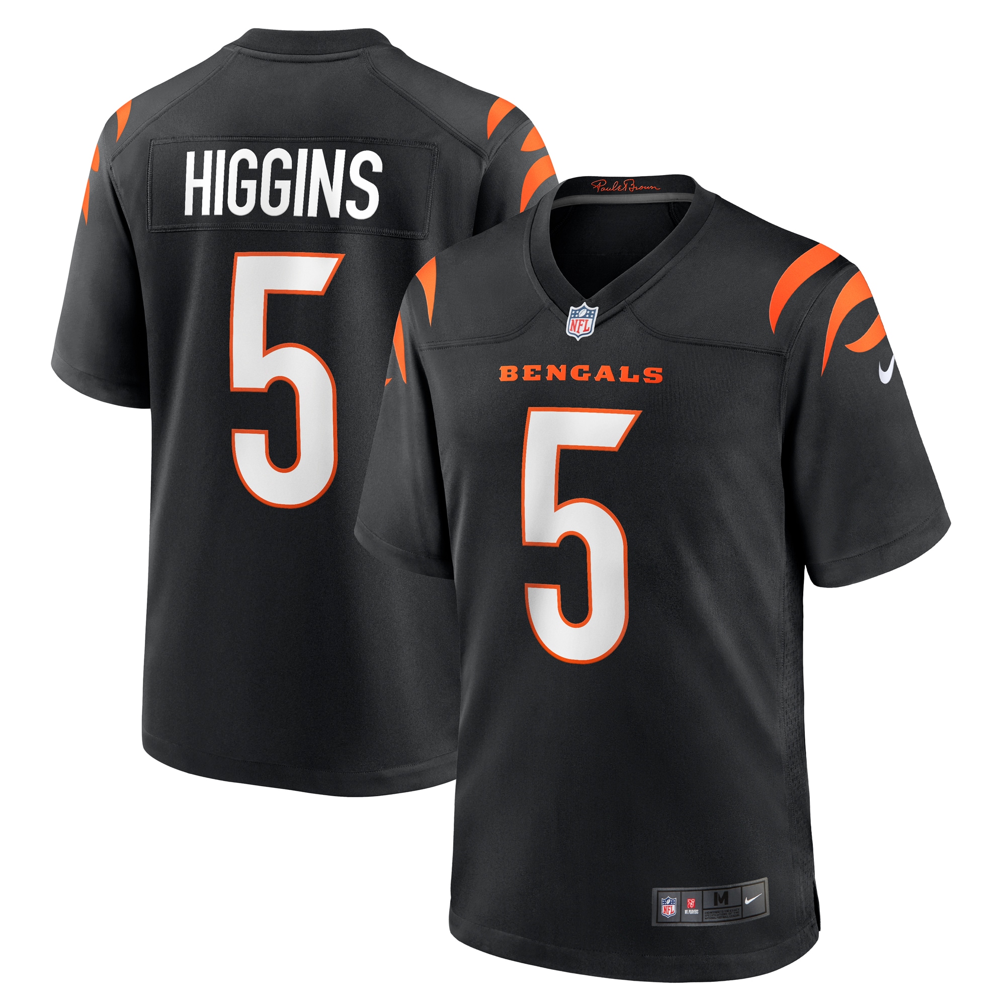 Men’s Cincinnati Bengals Tee Higgins Black Game Player Jersey