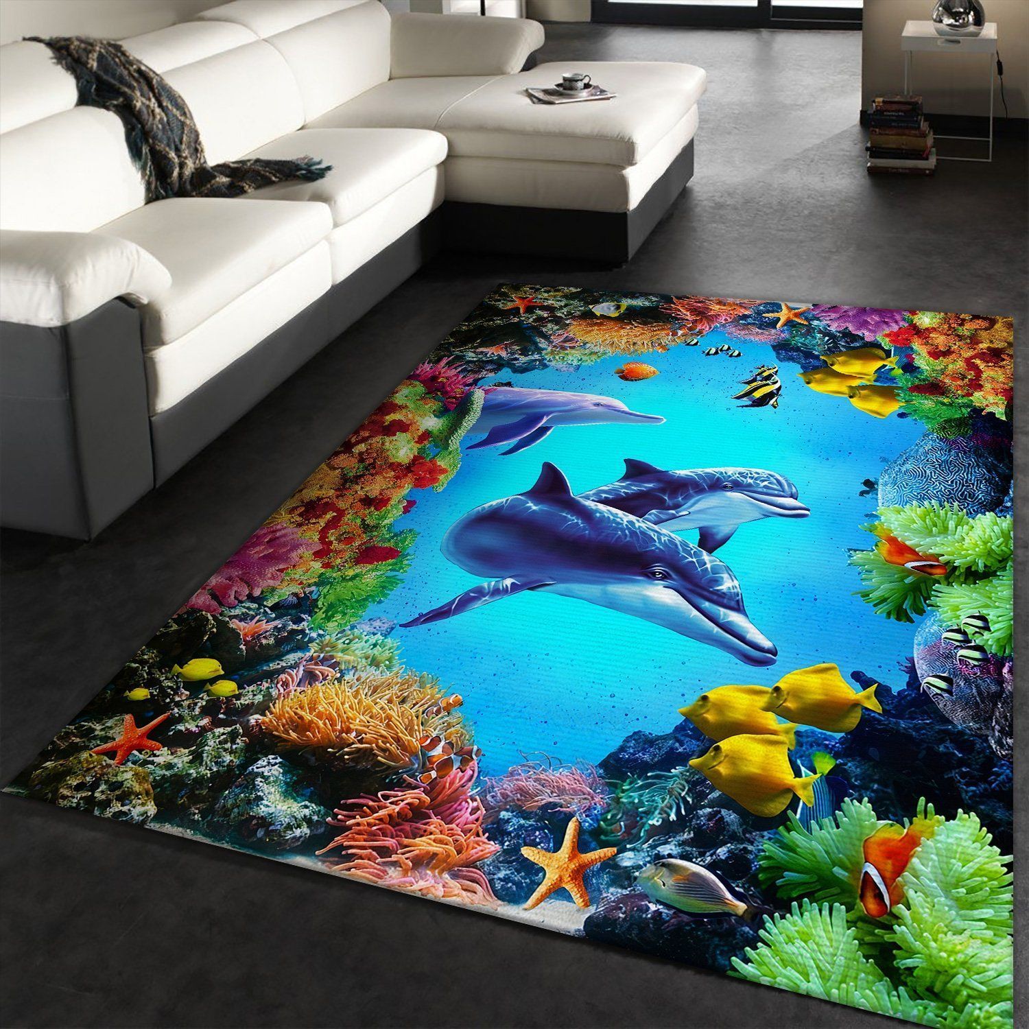 Dolphin Rug Indoor Ourdoor Carpetrug All Over Print Logo Custom Area Rug Carpet Full Sizes Home Living Rug Carpet Decor