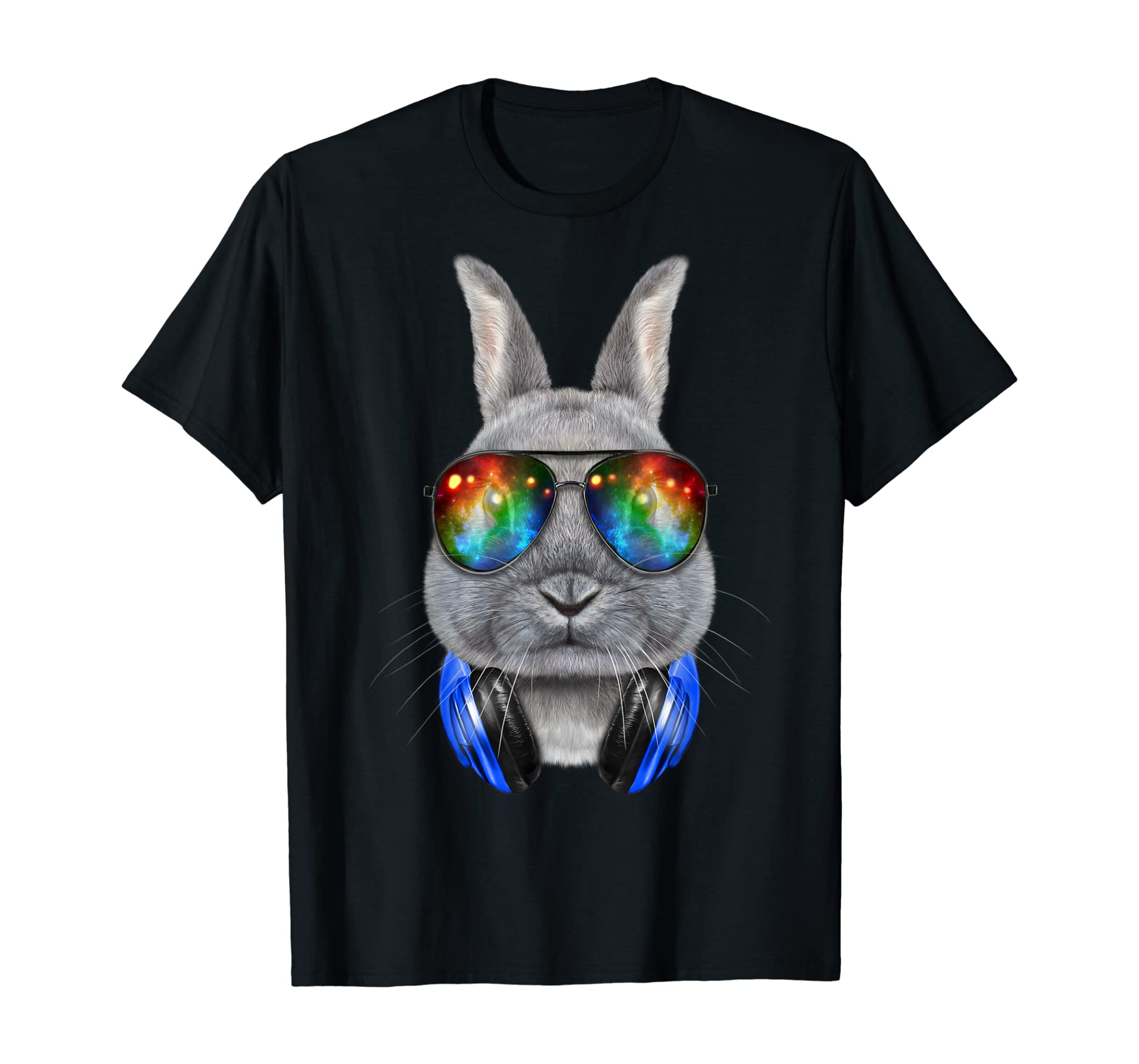 Dwarf Rabbit As Dj In Galaxy Sunglass, Headphone – T-Shirt