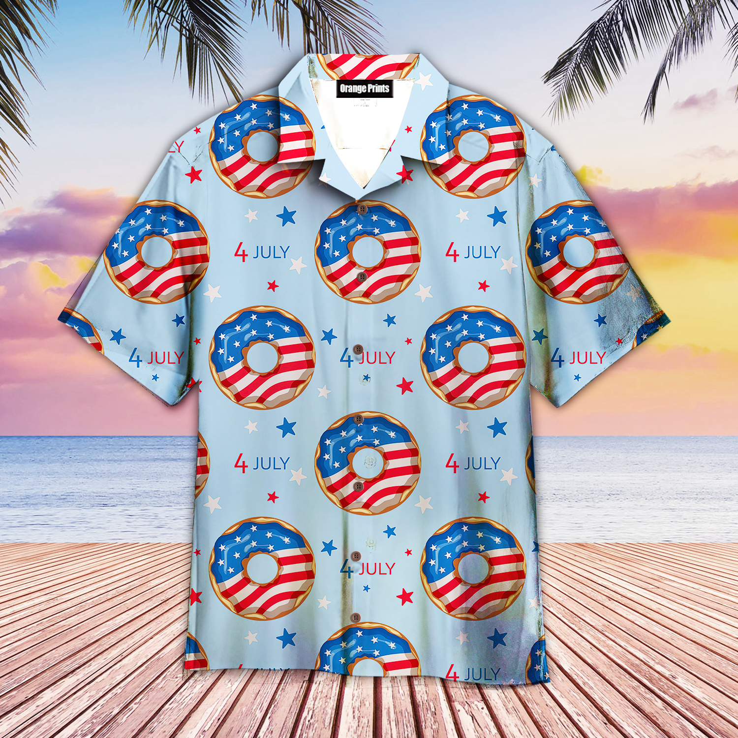 4Th Of July Blue And Red Donuts Hawaiian Shirt | For Men & Women | Wt6340