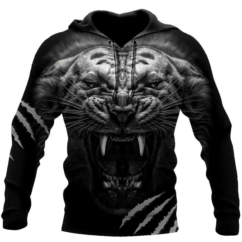 White Tiger Over Printed Hoodie