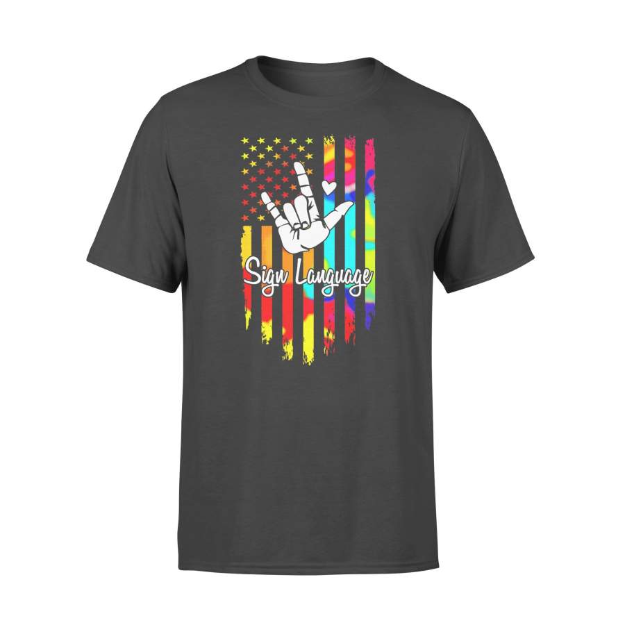 Sign Language American Flag Independence Day T-shirt