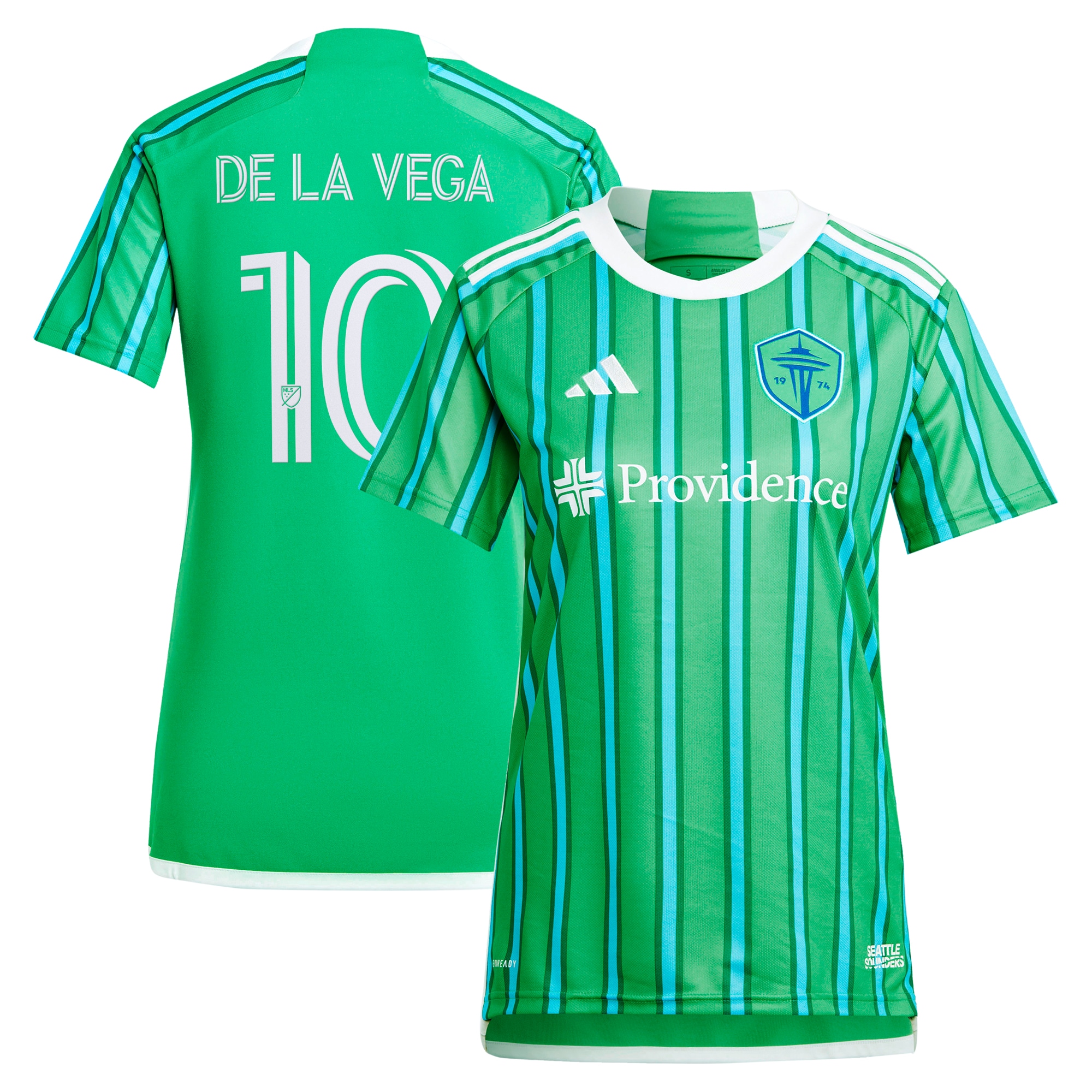 Pedro de la Vega Seattle Sounders FC Women's 2024 The Anniversary Kit Replica Player Jersey  Green