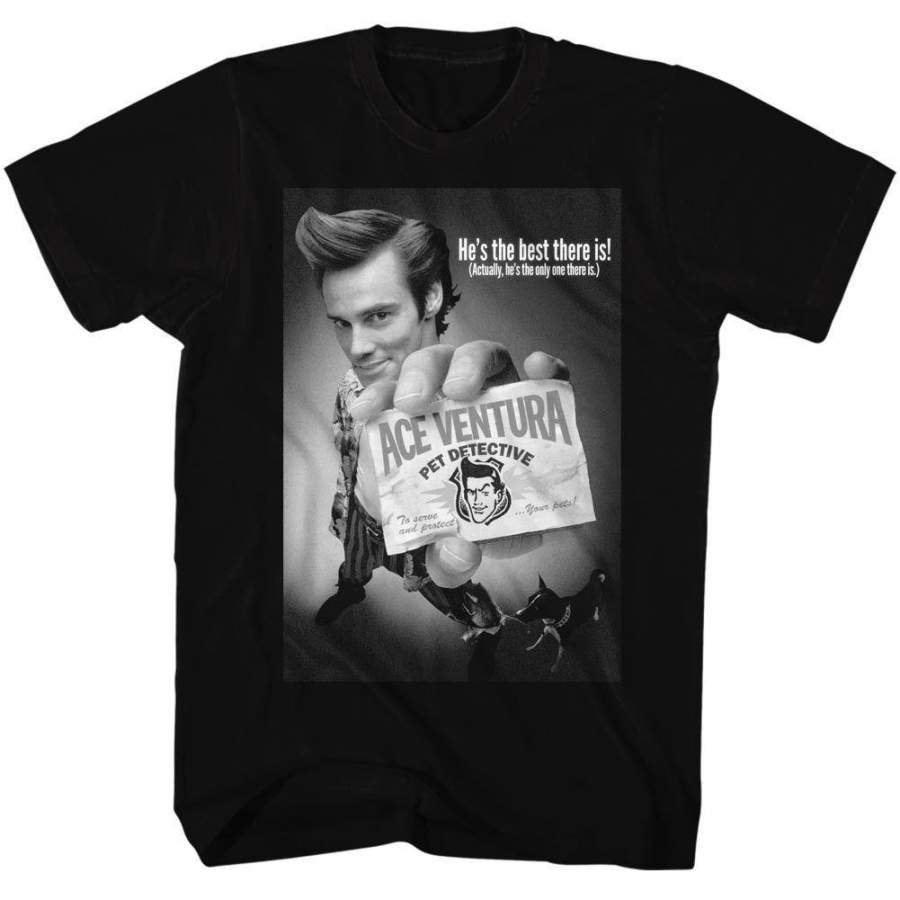 Ace Ventura Bnw Poster Black Men’S Adult Short Sleeve T-Shirt Custom T Funny Cool Design Your Own Customized