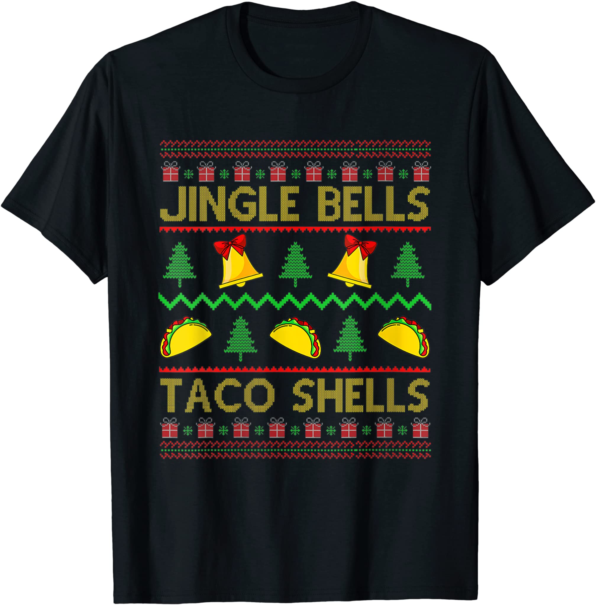 Taco Bell Jingle Bell Taco Shells Funny Christmas Mexican T-Shirt