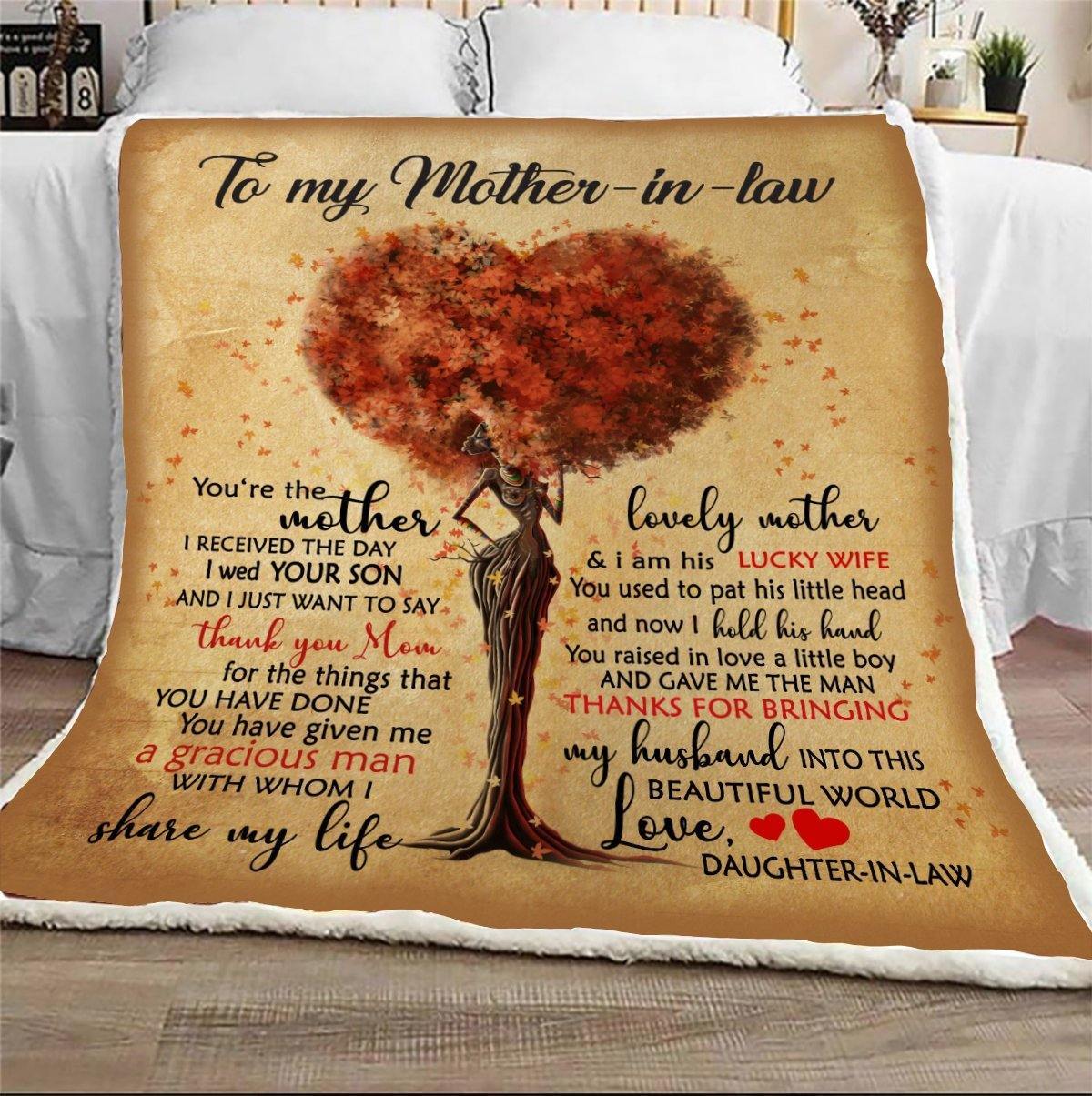 To My Mother-In-Law –  Gift For Mom Home Decor Gift For Family – Sherpa Blanket Fleece Blanket