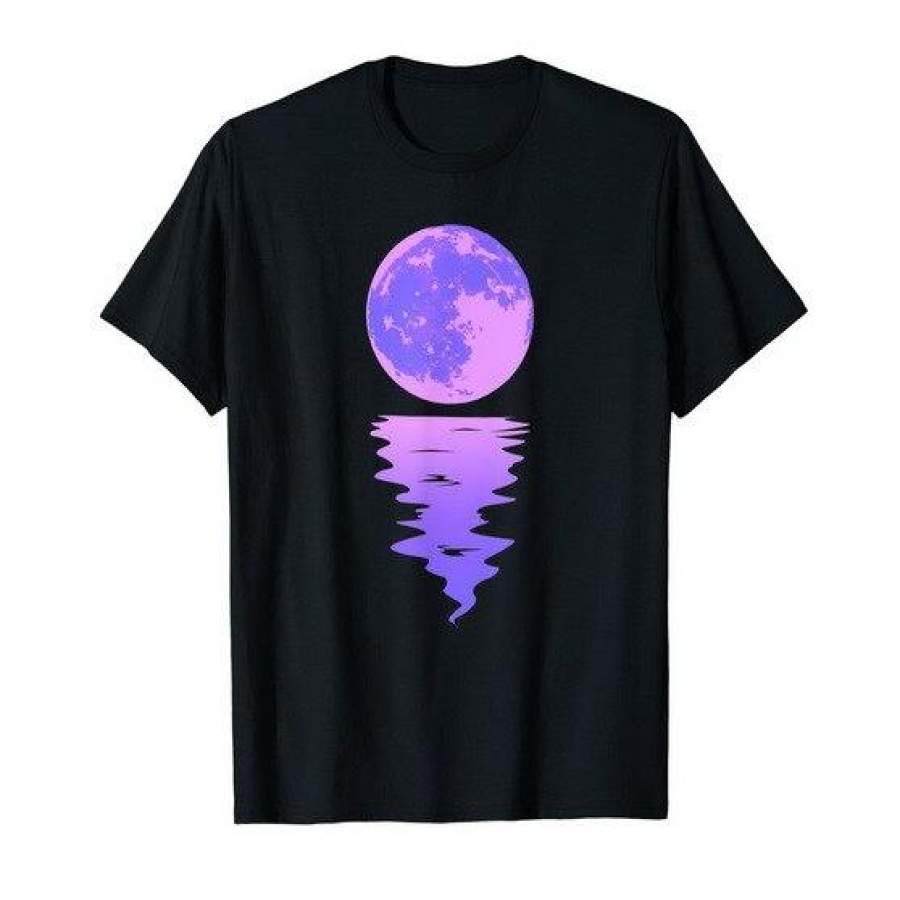 Vaporwave Aesthetic Purple Moon Pastel Moonlight Graphic TShirt New ...